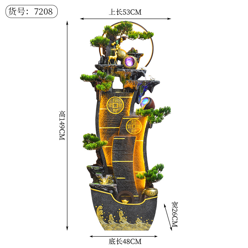 树脂流水盆景幕帘墙水晶球LED灯雾化器水泵氧化镁玻璃钢几何图形高山流水假山盆景小盆景佛像系列陶瓷系列灯圈铁艺系列详情图5