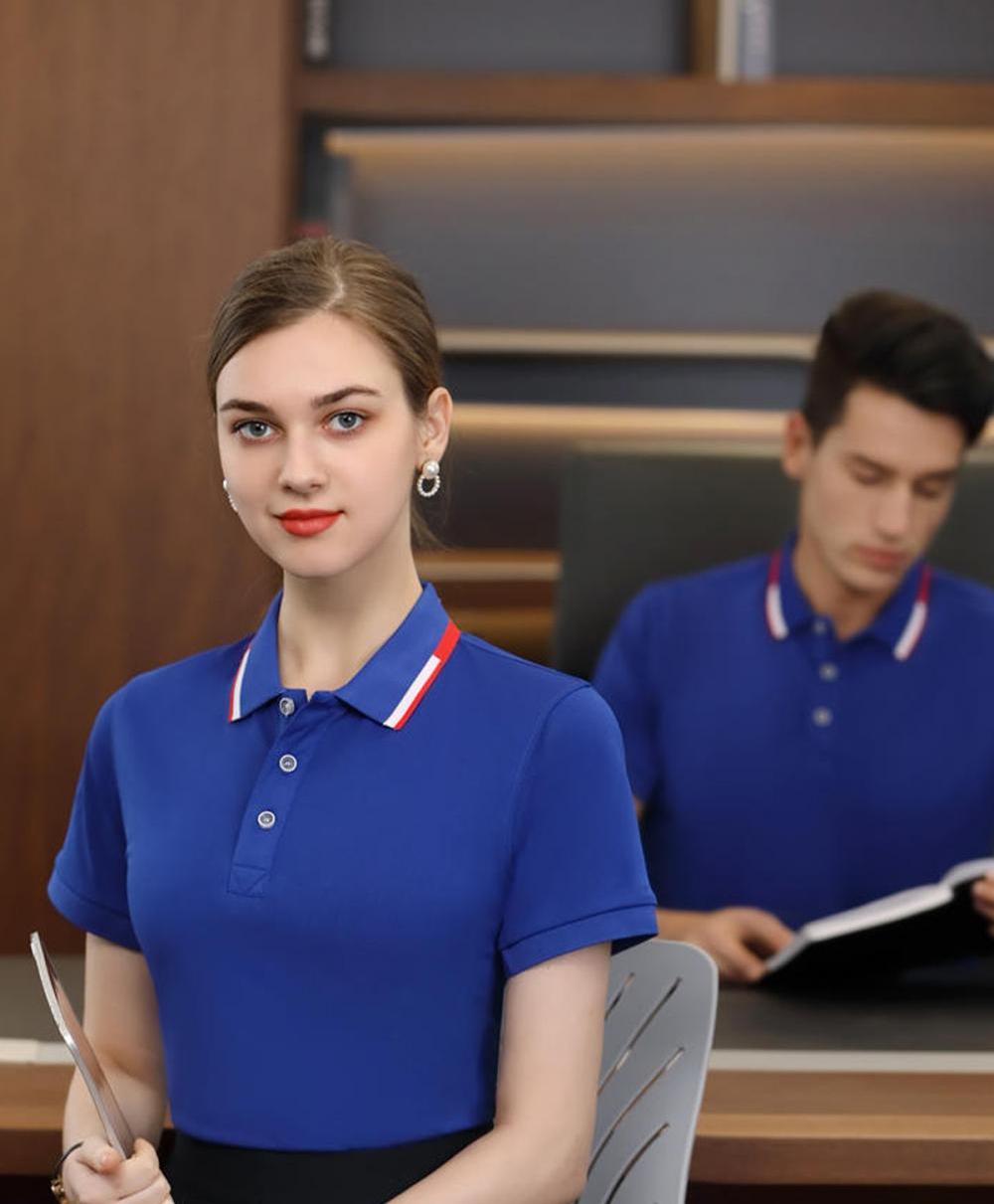 Custom-made new 2108 high-quality imitation cotton polo shirt with contrasting color collar is comfortable, well-fitting, neat and stylish. Work clothes logos can be customized Application Scenario