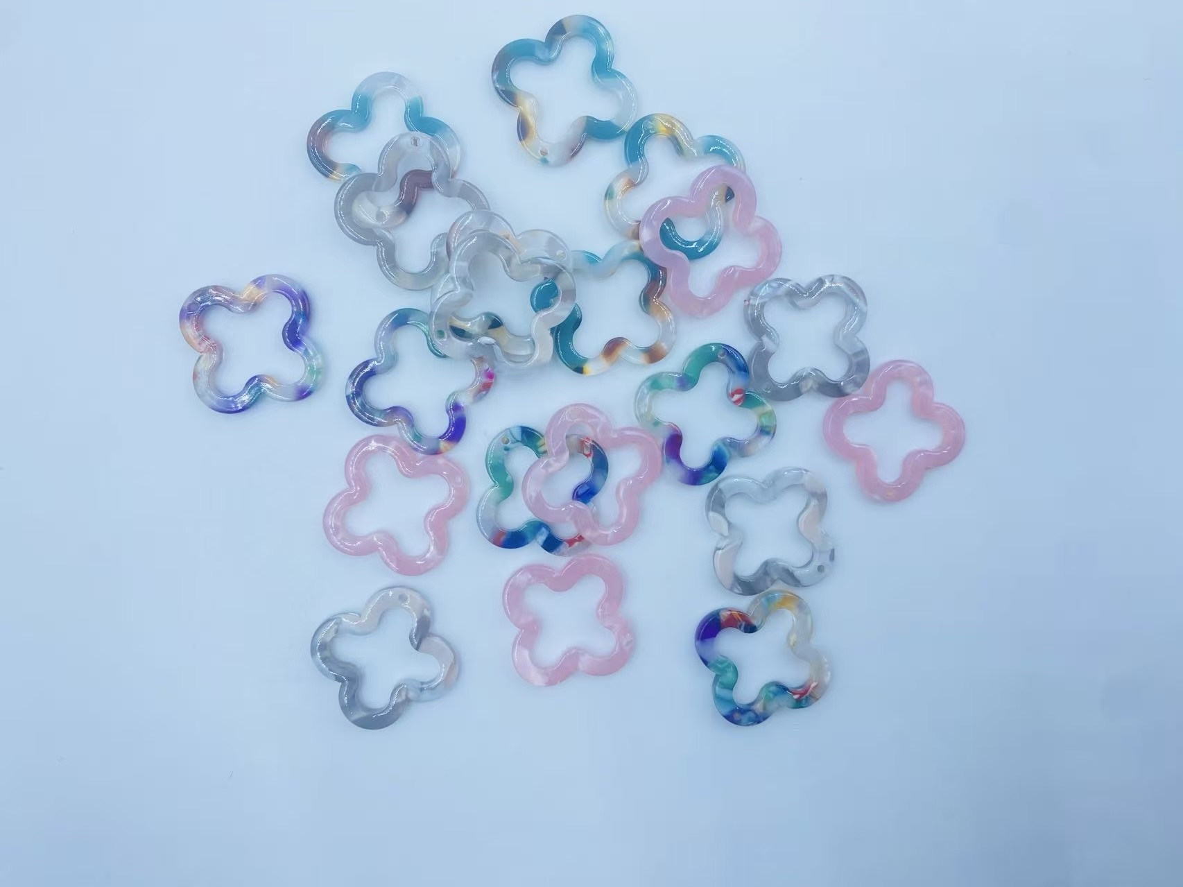 贝壳五角星隔珠微镶锆石吊坠配件 DIY饰品制作材料创意手工配饰