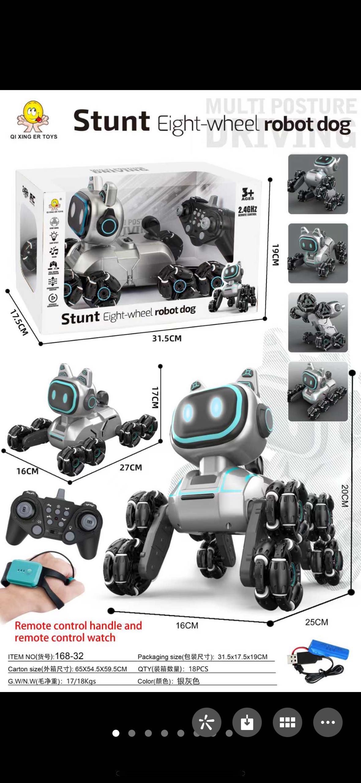 Intelligent machine 8-wheel remote-controlled dog details Picture