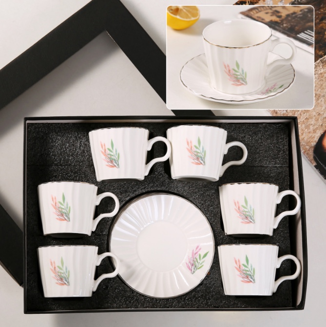 陶瓷咖啡杯碟套装 咖啡杯盘子 家用简约经典意式咖啡杯碟B02详情图3