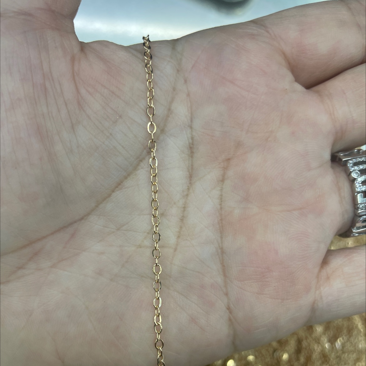 Cp245SF golden cross-shaped chain color-preserving chain kc gold necklace. This finished product is a DIY universal chain Specification image
