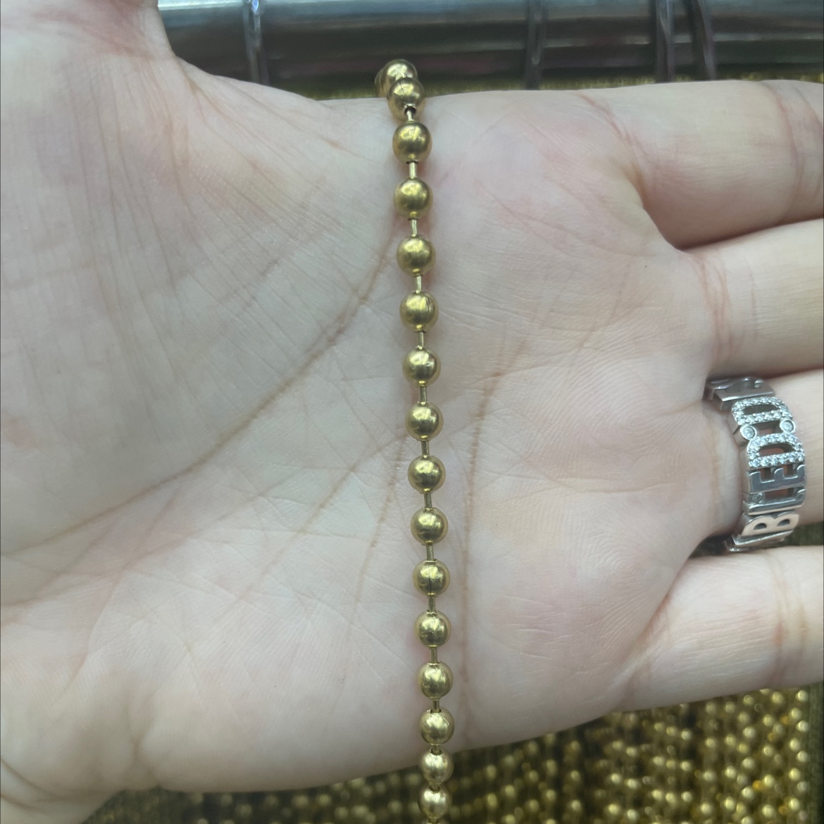 3.2BBC 3.2 Semi-finished round bead chain necklace can be electroplated for DIY Specification image
