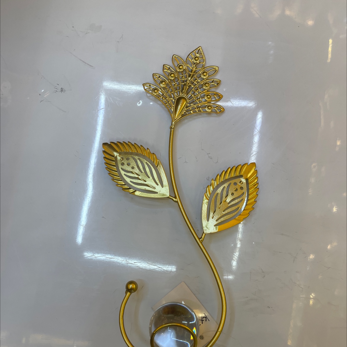 金色电镀铁艺水晶球家装，装饰摆件详情图2