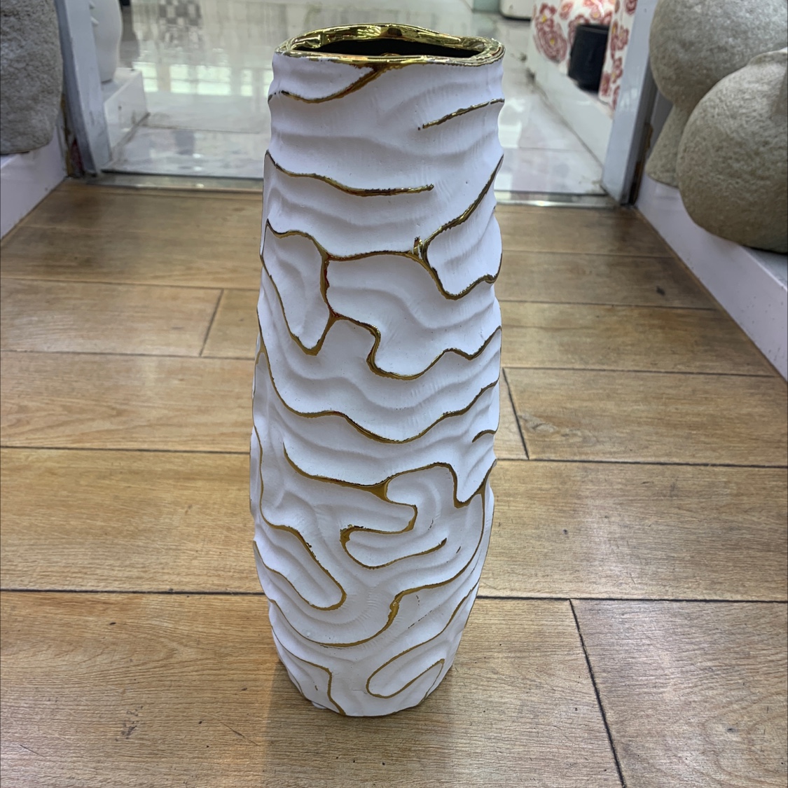 Jade floor-standing vase, ceramic vase, glass vase, home decoration item, flower pot, ceramic, simple and modern ceramic vase