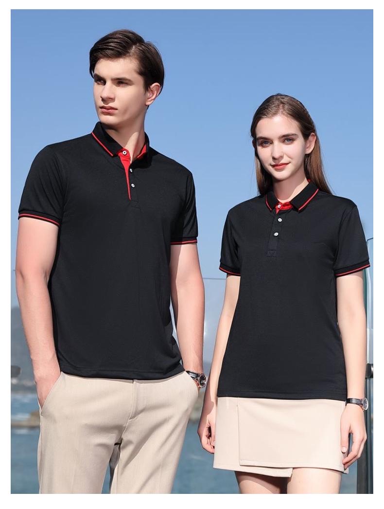 Customized 1878 striped collar Sello imitation cotton advertising shirt men's short-sleeved casual sportswear FG can be cross-border customized Polo shirt work clothes Specification drawing