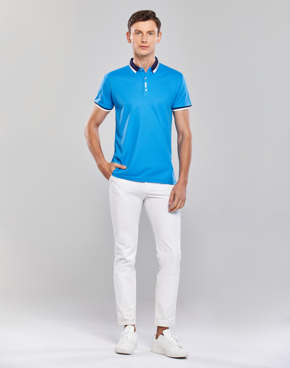 Customized FG fashion small-collar milk silk Polo shirts, advertising shirts, work uniforms, factory uniforms, cross-border customized T-shirts, POLO 202A details Picture