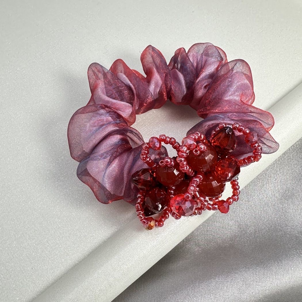 High-elasticity mesh large intestine hair band, high-end feel, mom's hair tie, hair rope, hair bun, hair flower, hair accessory, hair band, hair rope, large intestine circle, large intestine detail image 6