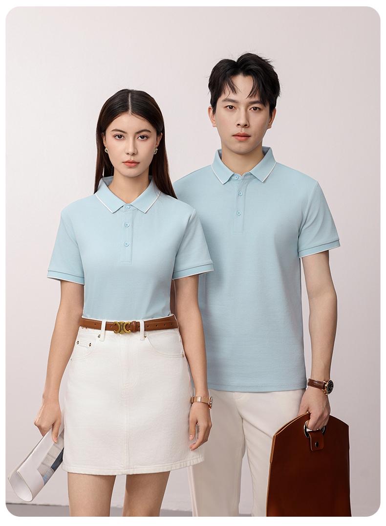 Customized FGf51 DuPont cotton single-sided lapel 7A antibacterial Polo shirt, advertising shirt, T-shirt, unisex texture, light, convenient, soft and smooth, custom logo. Item Picture