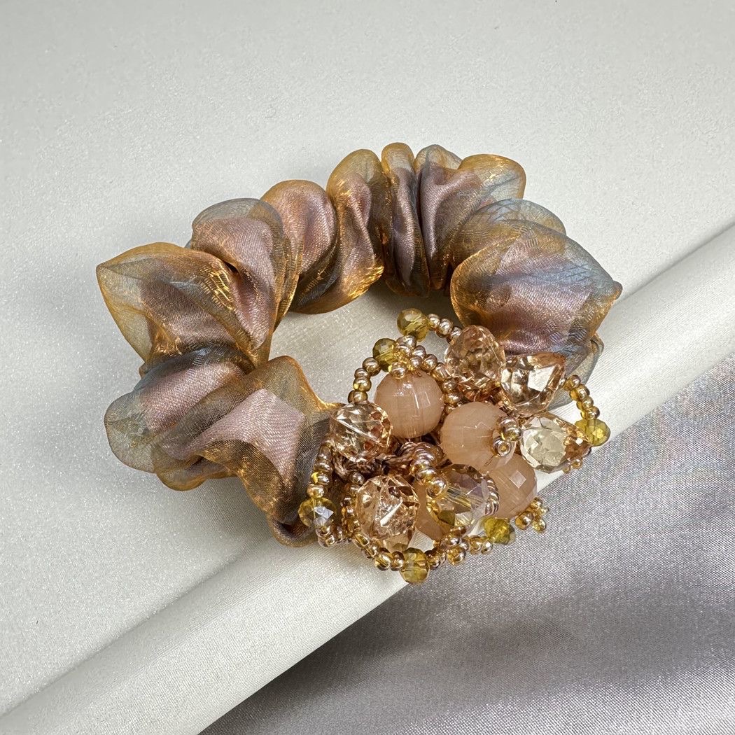 High-elasticity mesh large intestine hair band, high-end feel, mom's hair tie, hair rope, hair bun, hair flower, hair accessory, hair band, hair rope, large intestine circle, large intestine detail image 3