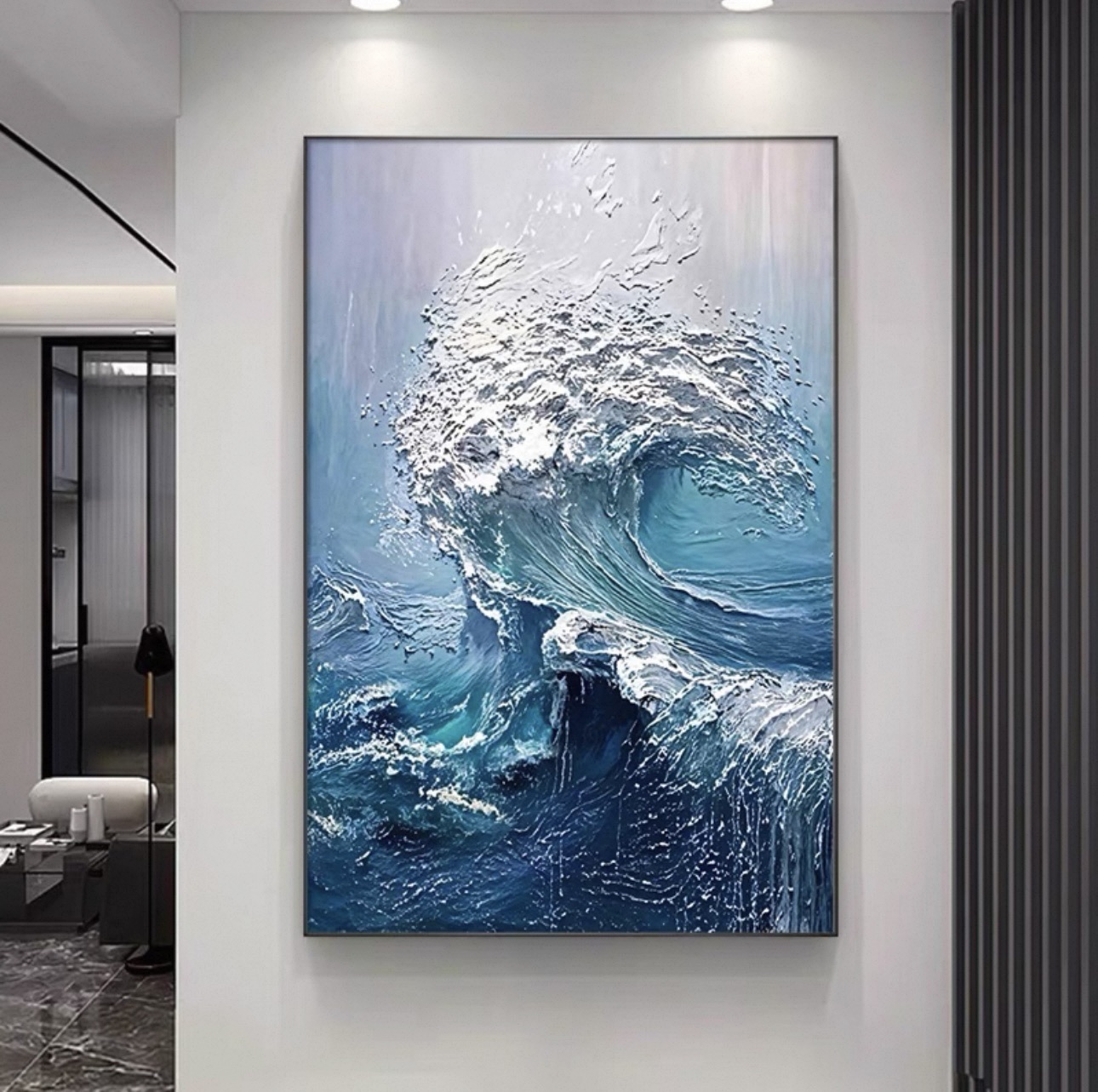 侘寂风装饰画油画挂画壁画装裱外框家居艺术墙面装饰油画