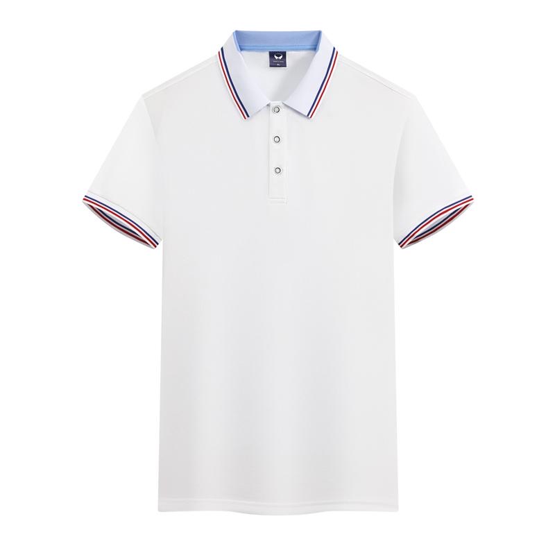 FG Ice Silk cotton color-blocked lapel advertising shirt Men's short-sleeved casual T-shirt Customization 190g Breathable and comfortable group clothing customization with various styles details Picture