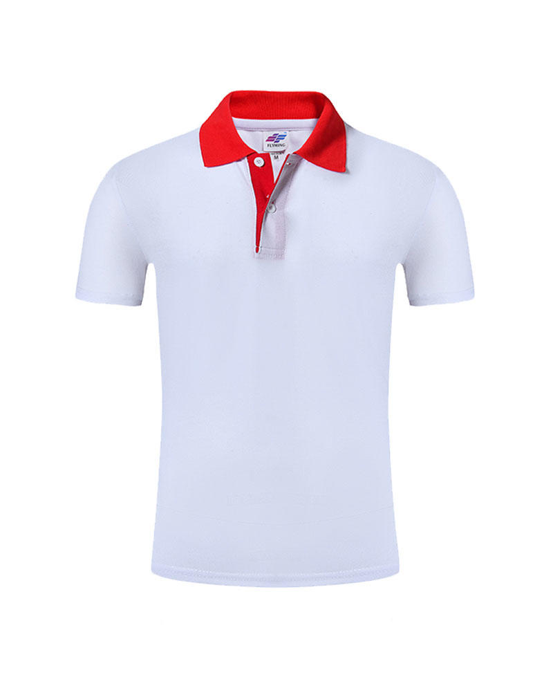 FG0102 Xiaofei Lapel color-blocking Polyester Polo shirt, advertising shirt, workwear Lapel T-shirt, Cross-border Series for men's casual wear details Picture