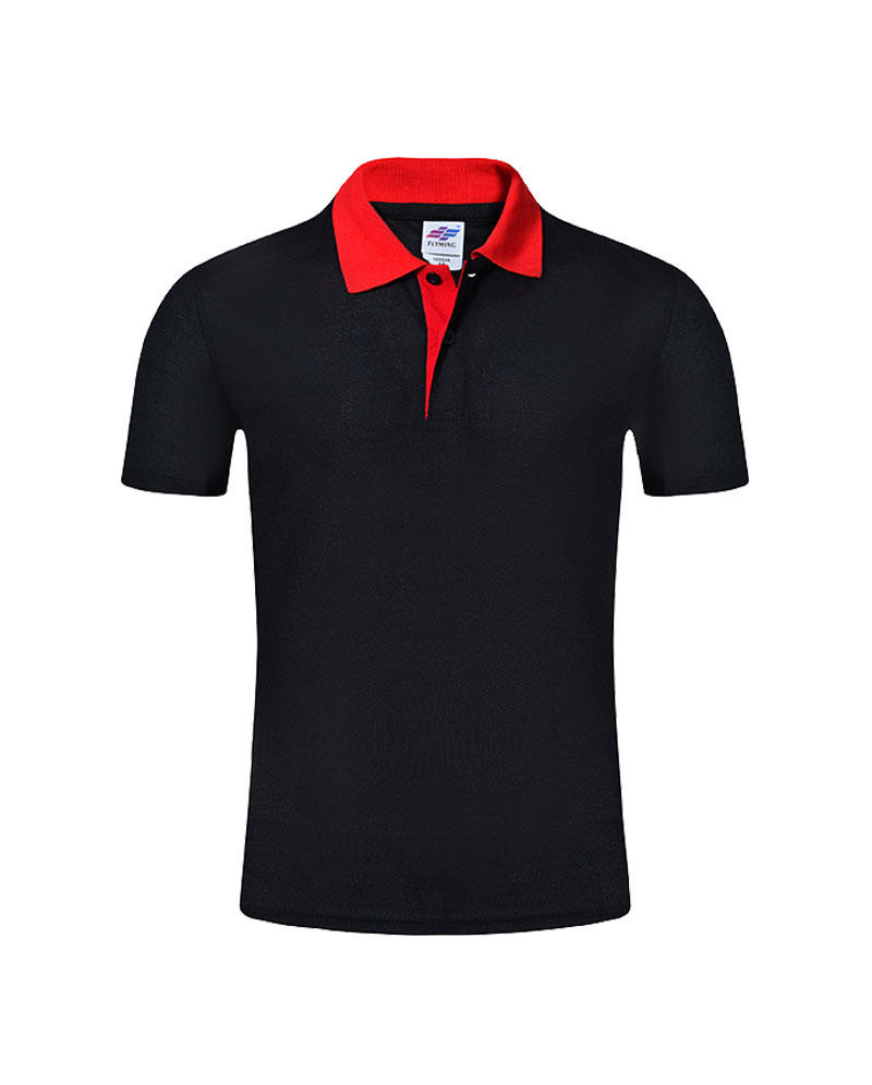 FG0102 Xiaofei Lapel color-blocking Polyester Polo shirt, advertising shirt, workwear Lapel T-shirt, Cross-border Series for men's casual wear full figure