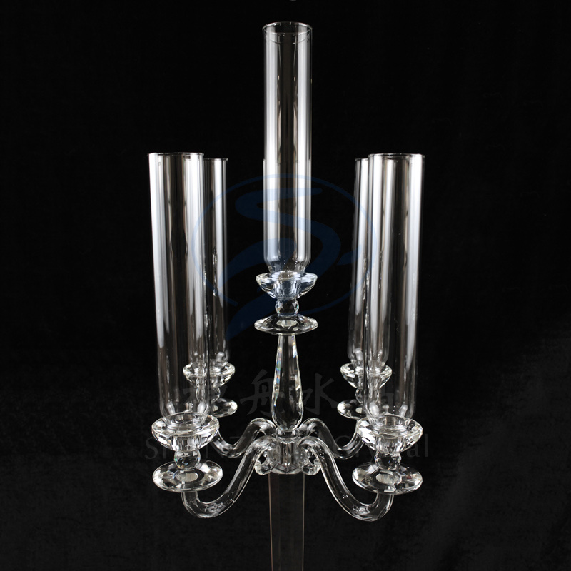 五头透明高档水晶烛台 婚庆道具酒店家居摆件装饰水晶k9水晶详情图3