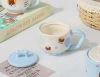 Cute bear ceramic water cup mug with ceramic lid Mug ceramic lid Specification image