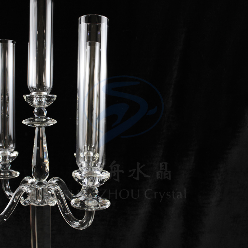 五头透明高档水晶烛台 婚庆道具酒店家居摆件装饰水晶k9水晶详情图4