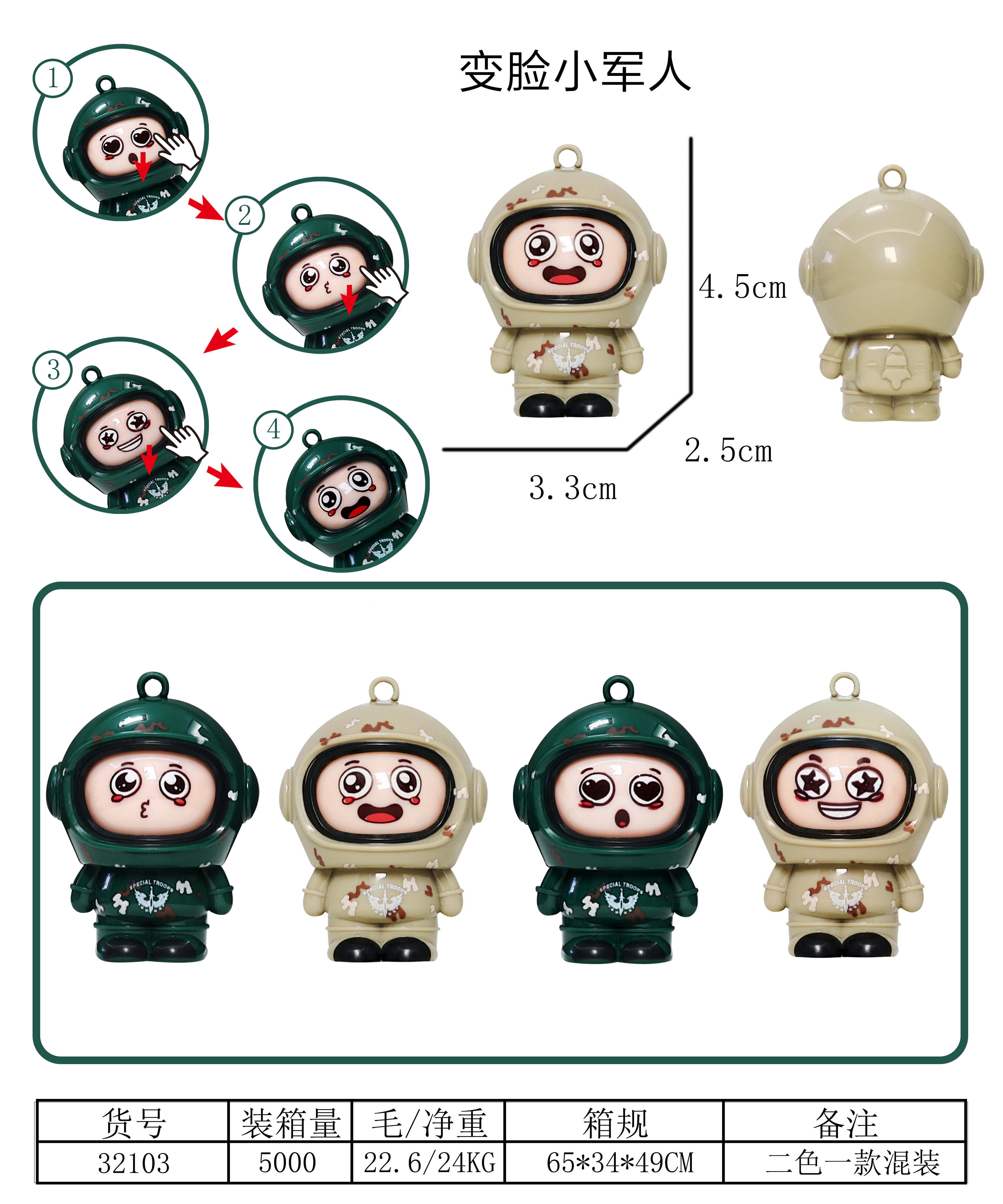 新奇变脸玩具儿童小玩具公仔娃娃玩偶挂件细节图