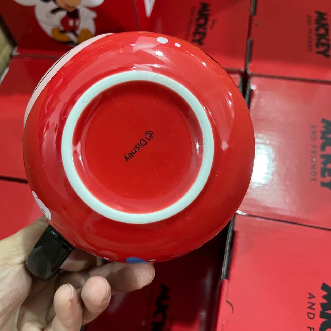 Mickey Mouse shaped cup gift box, large-capacity handle cup, cute ceramic cup, cartoon mug, milk cup, coffee cup details Picture