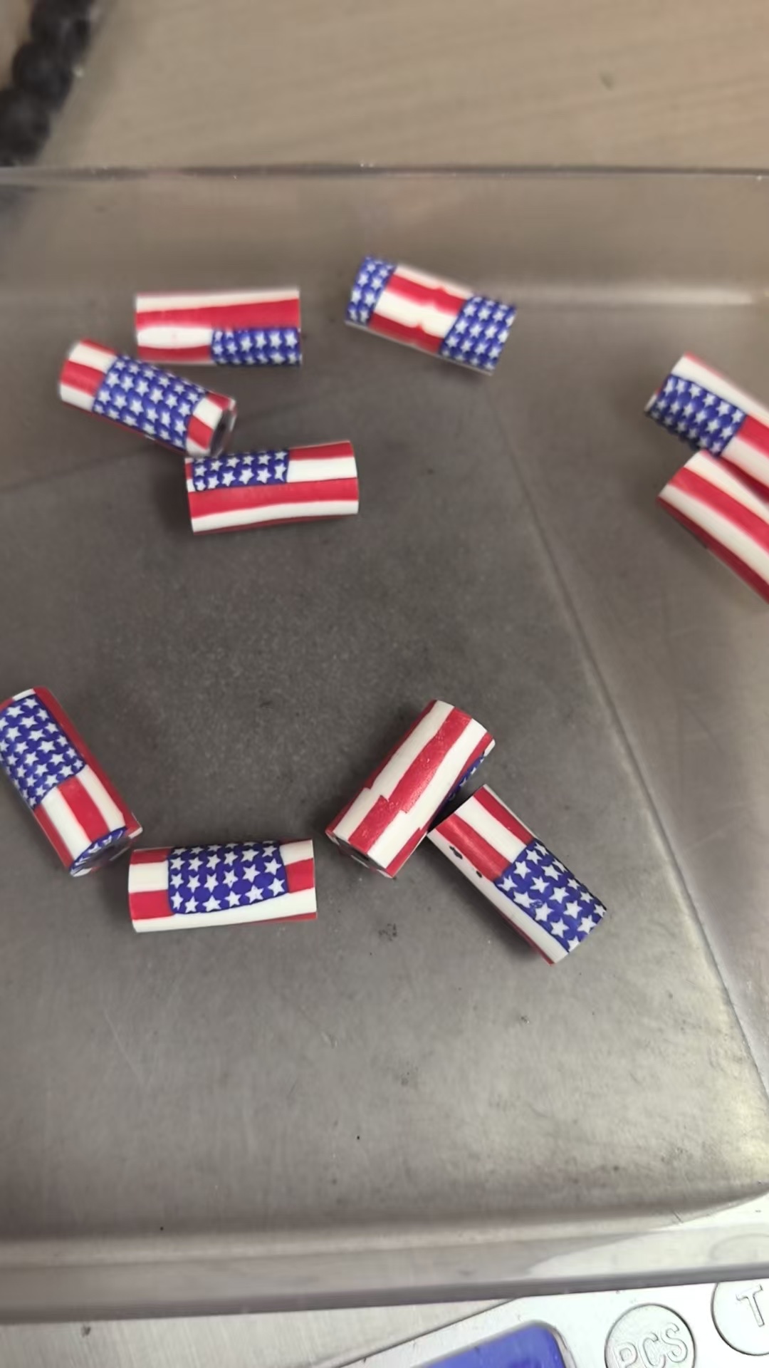 diy soft clay American flag beads jewelry accessories details Picture