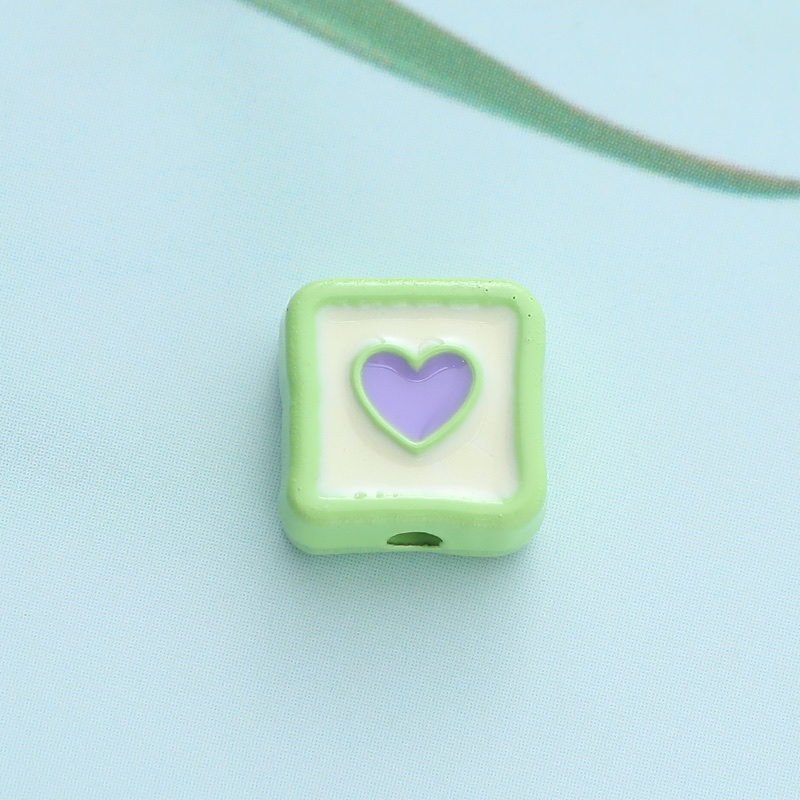 DIY alloy jewelry accessories, lacquered perforated bracelet, necklace, mobile phone chain accessories, square heart details Picture