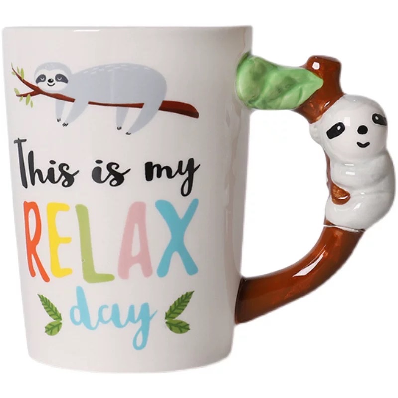 Cartoon animal-handled cups, cute three-dimensional ceramic cups, and personalized painted water cups are perfect birthday gifts for friends details Picture