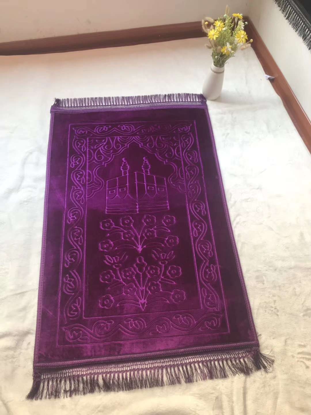 祈祷垫朝拜毯流苏礼拜毯穆斯林拜毯轧花祈祷毯印花祈祷