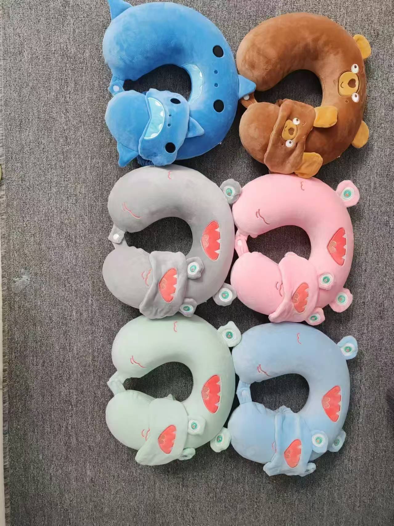 2025年颈枕儿童毛绒玩具跨境电商园毛绒可爱玩具柔软抱枕礼物毛绒玩具儿童玩具玩具