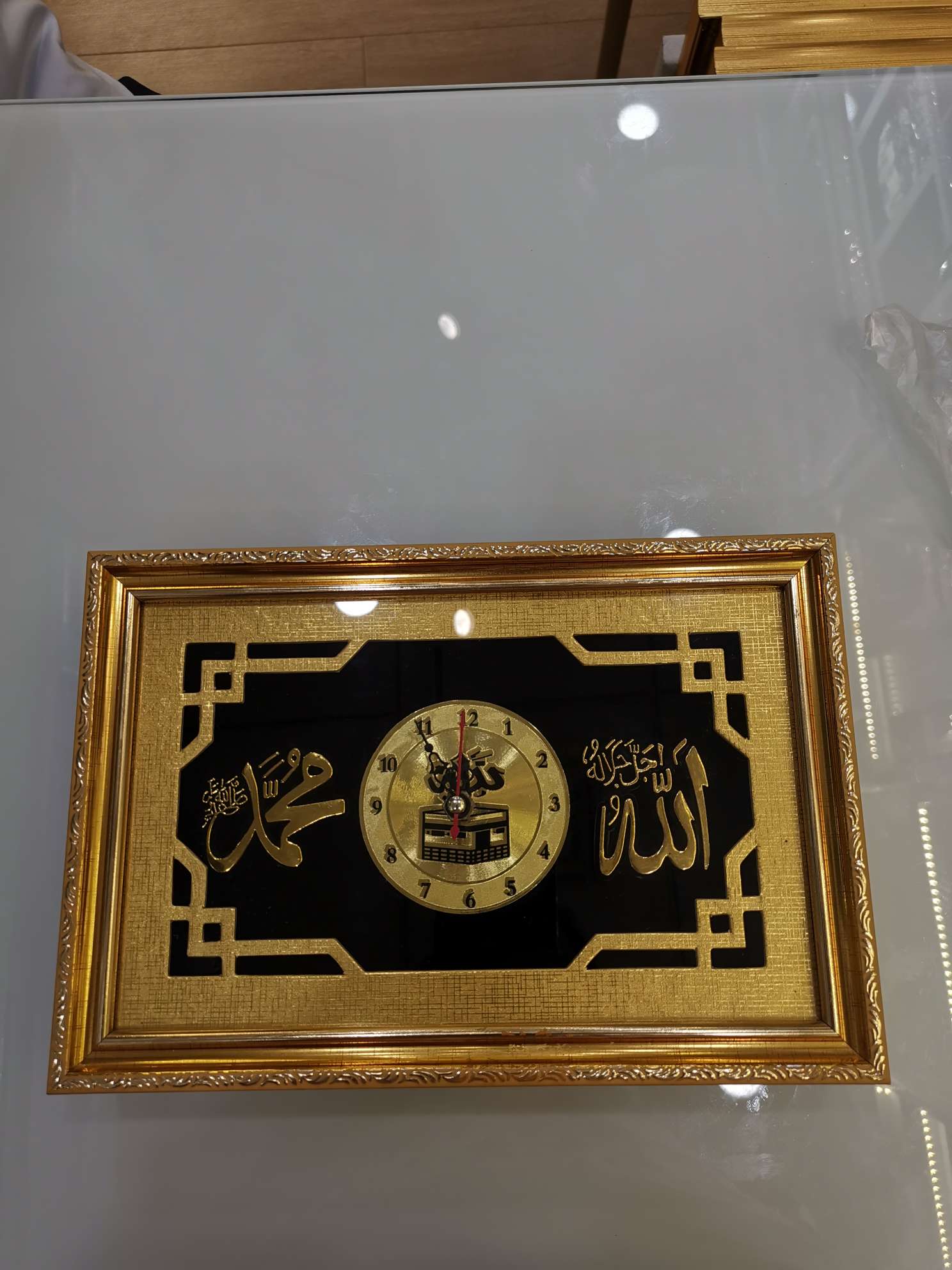 穆斯林装饰家居相框.底是黑色.外框金色2