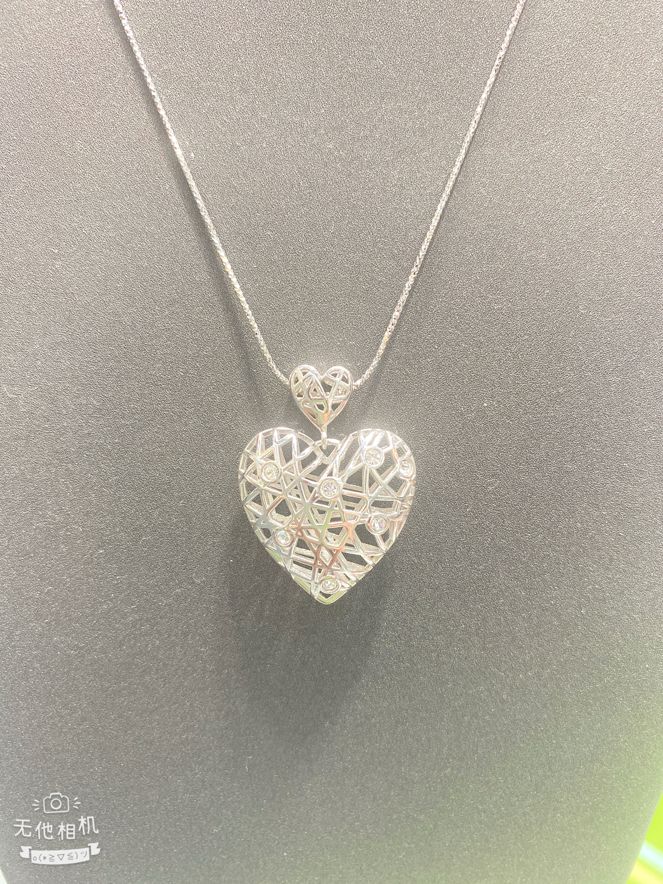 S925纯银项链女百搭新款女小众心形颈链ins风简约轻奢锁骨链项链银饰