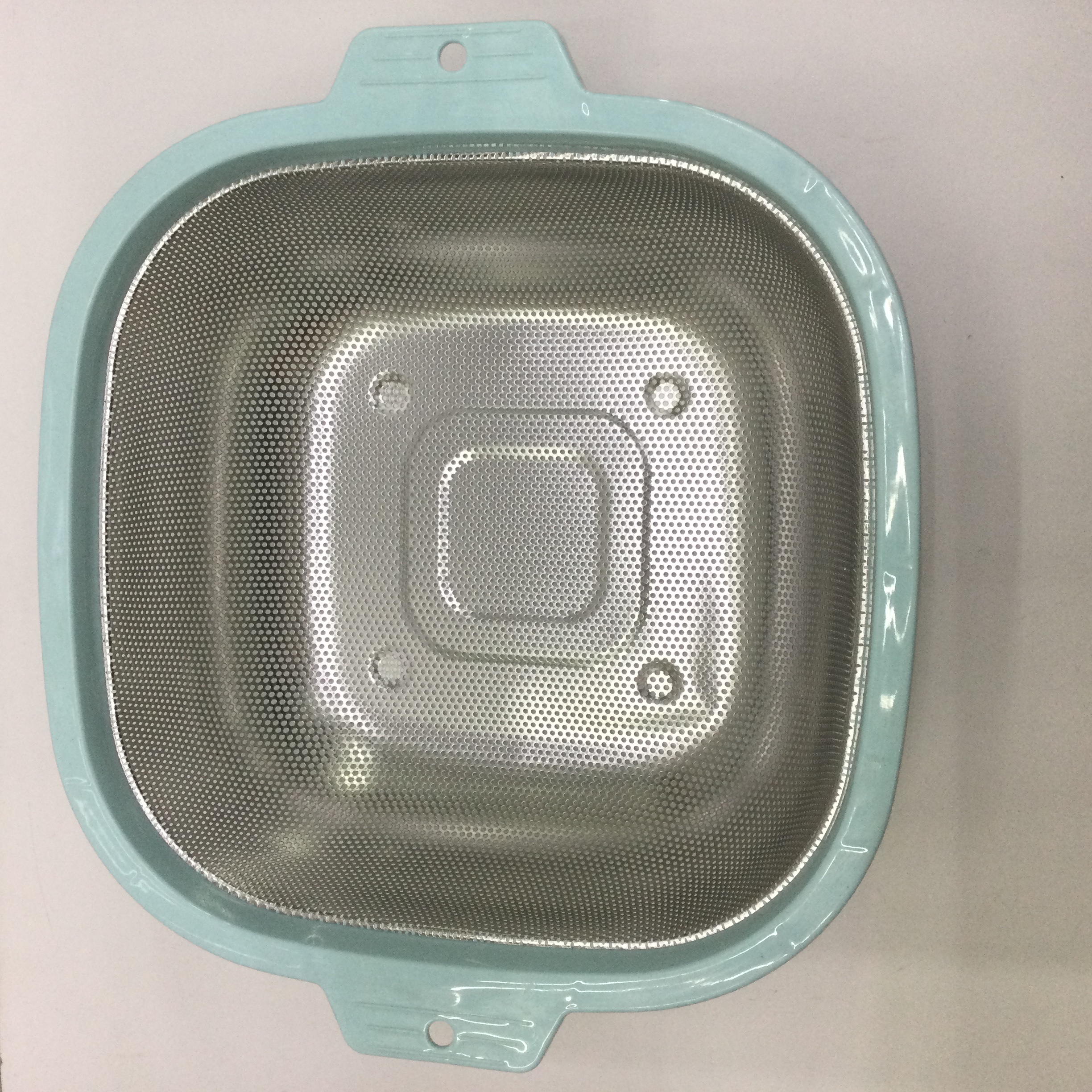 塑柄密孔方篮，22c m到30cm，耐用实用白底实物图