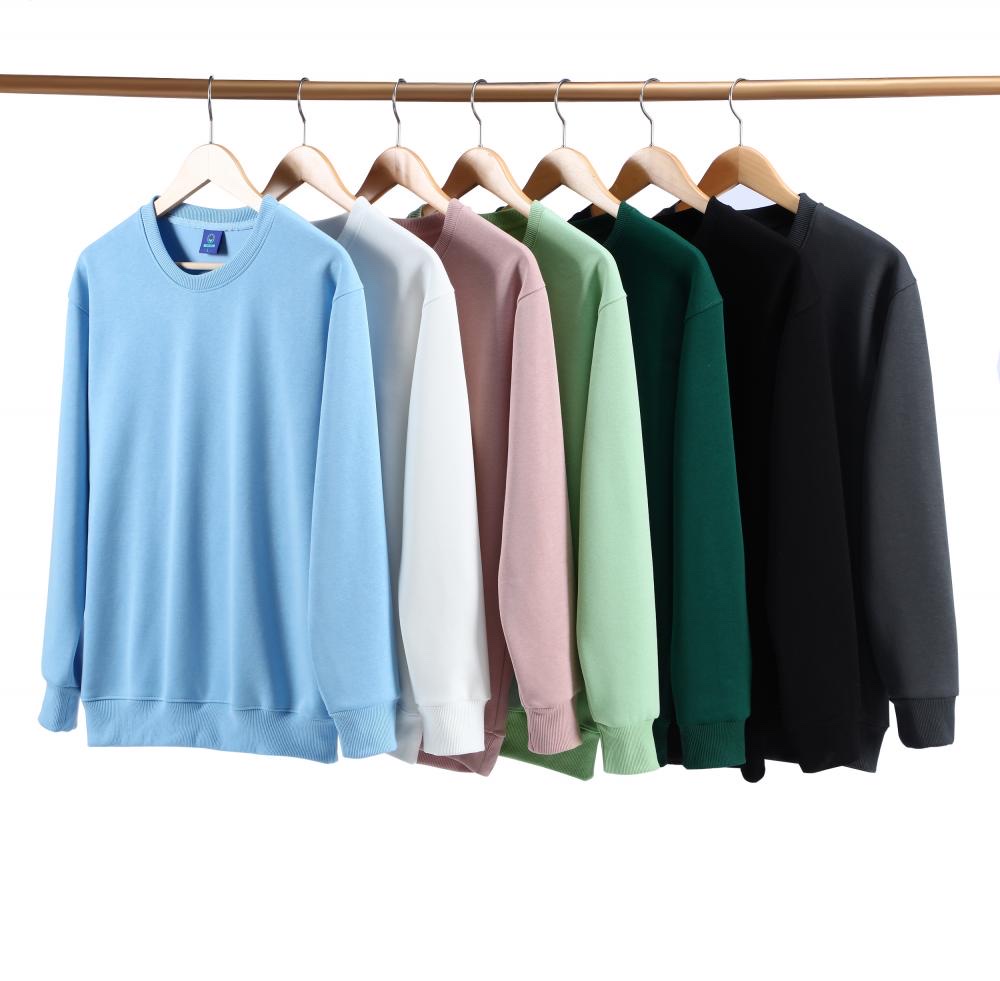 Cross-border 350/㎡ Chinese cotton composite milk silk round-neck sweatshirt (new color available) FG004 customizable advertising shirt sweatshirt logo casual, skin-friendly, with a wide drape Item Picture