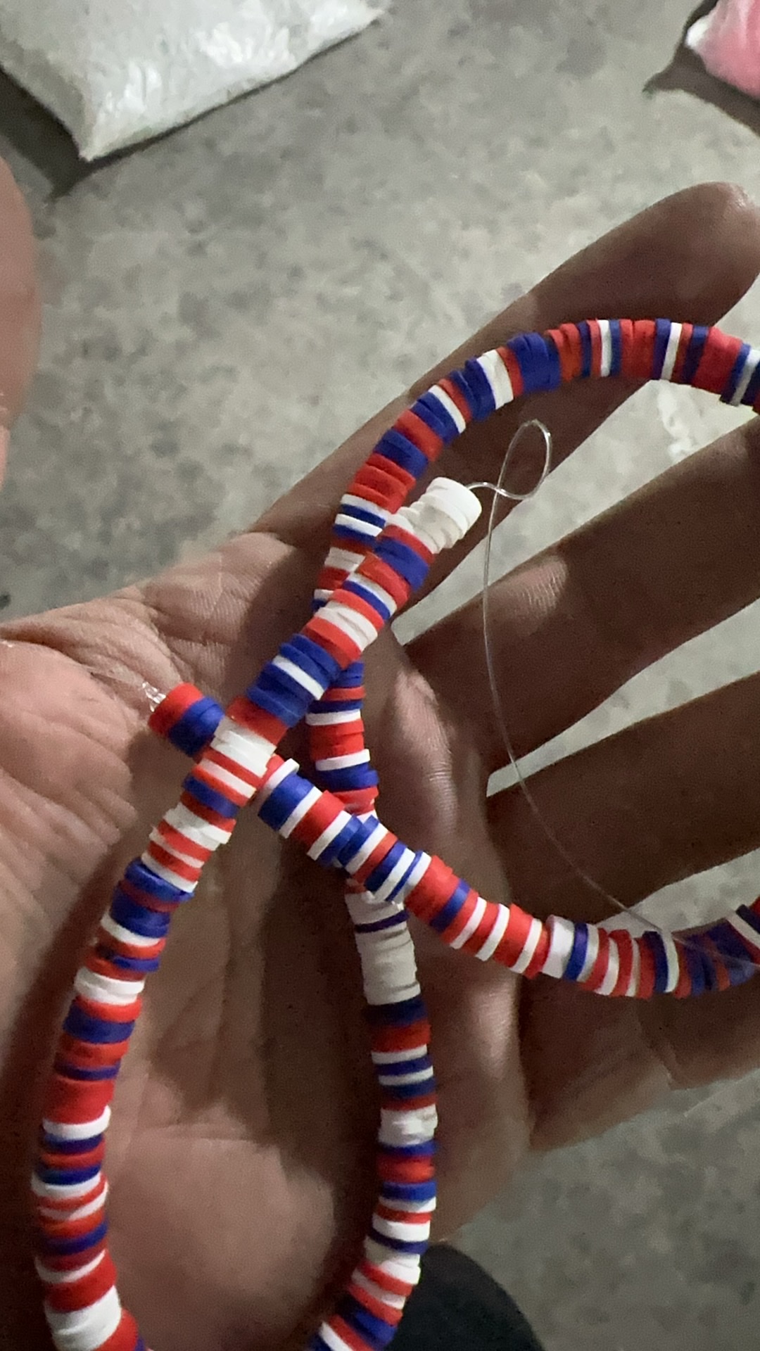 diy soft clay American flag beads jewelry accessories detail image 3
