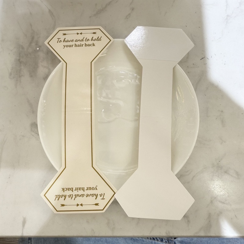 黄粉色项链卡纸现货发圈头绳对折挂卡饰品包装卡片LOGO颜色头饰包装卡头定制详情图2