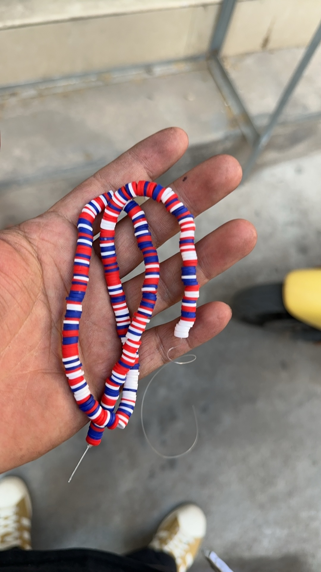 diy soft clay American flag beads jewelry accessories detail image 4