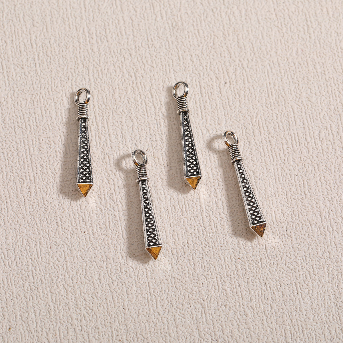 DIY jewelry accessories, ancient silver long water drop small cone bracelet, ancient-style Hanfu tassel pendant, woven material Item Picture