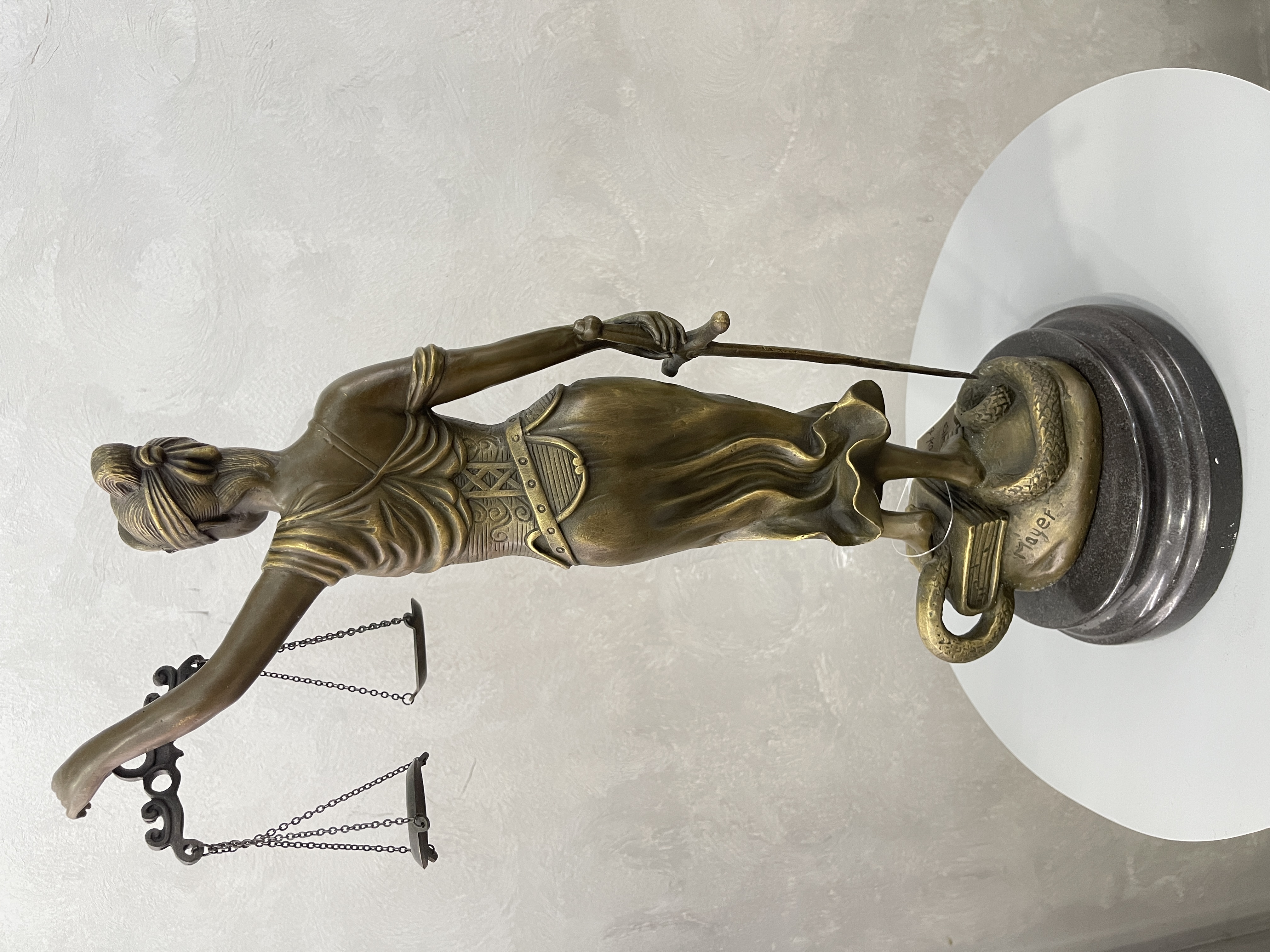 Copper sculpture of the Goddess of Fairness handicraft Item Picture