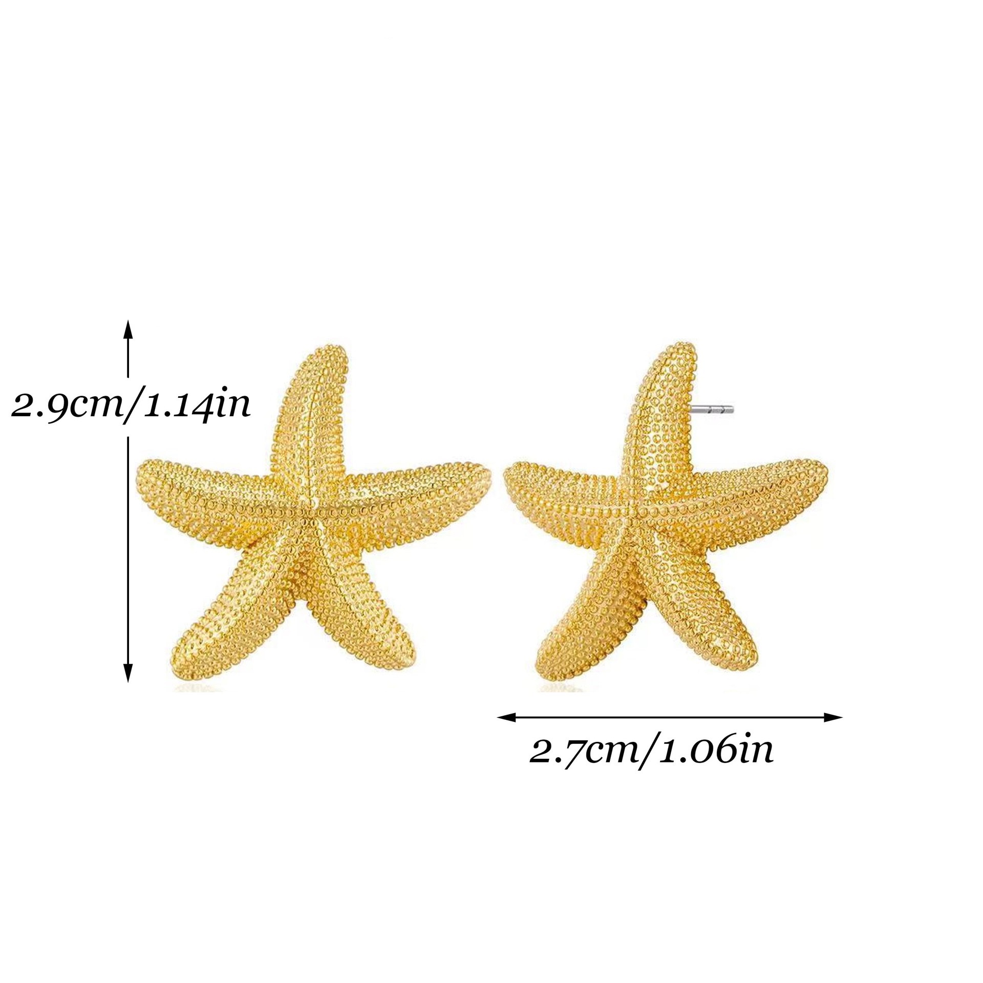 European and American cross-border best-selling personalized and creative starfish series, luxurious and elegant long tassel pearl stud earrings detail image 4