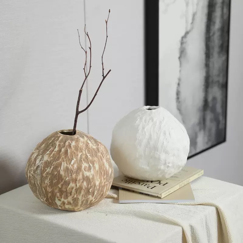 Wabi-sabi style creative ceramic vase ornaments and handicrafts Specification image