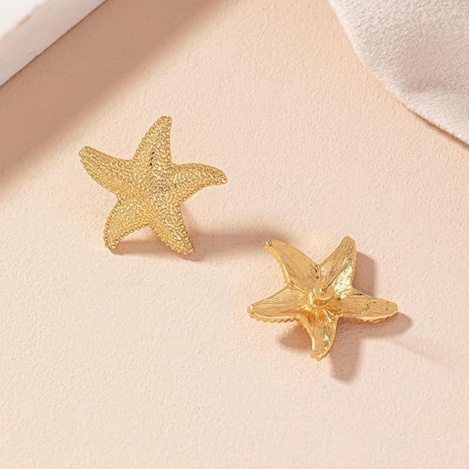 European and American cross-border best-selling personalized and creative starfish series, luxurious and elegant long tassel pearl stud earrings detail image 3
