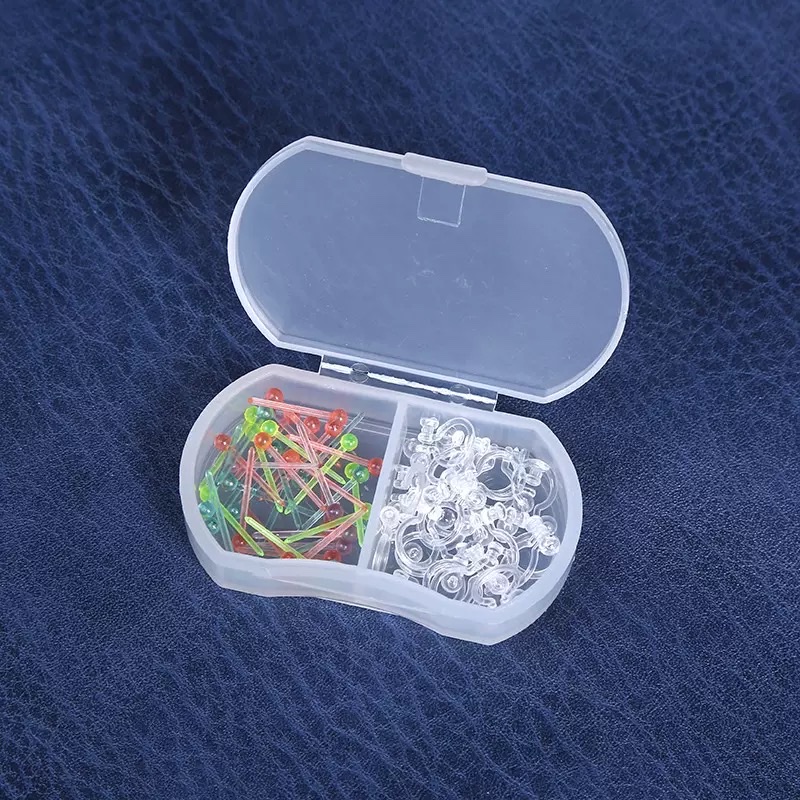 Two-grid box, two-compartment box, accessory box, storage box, medicine box, classification box, transparent box, mini box, section box details Picture