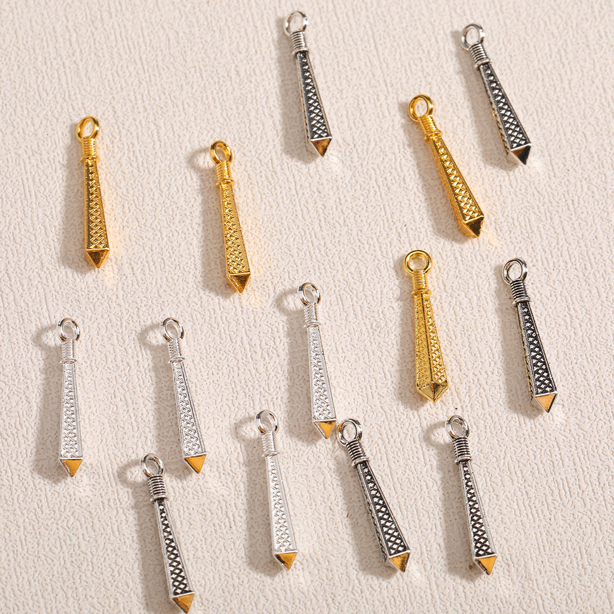 DIY jewelry accessories, ancient silver long water drop small cone bracelet, ancient-style Hanfu tassel pendant, woven material Specification image