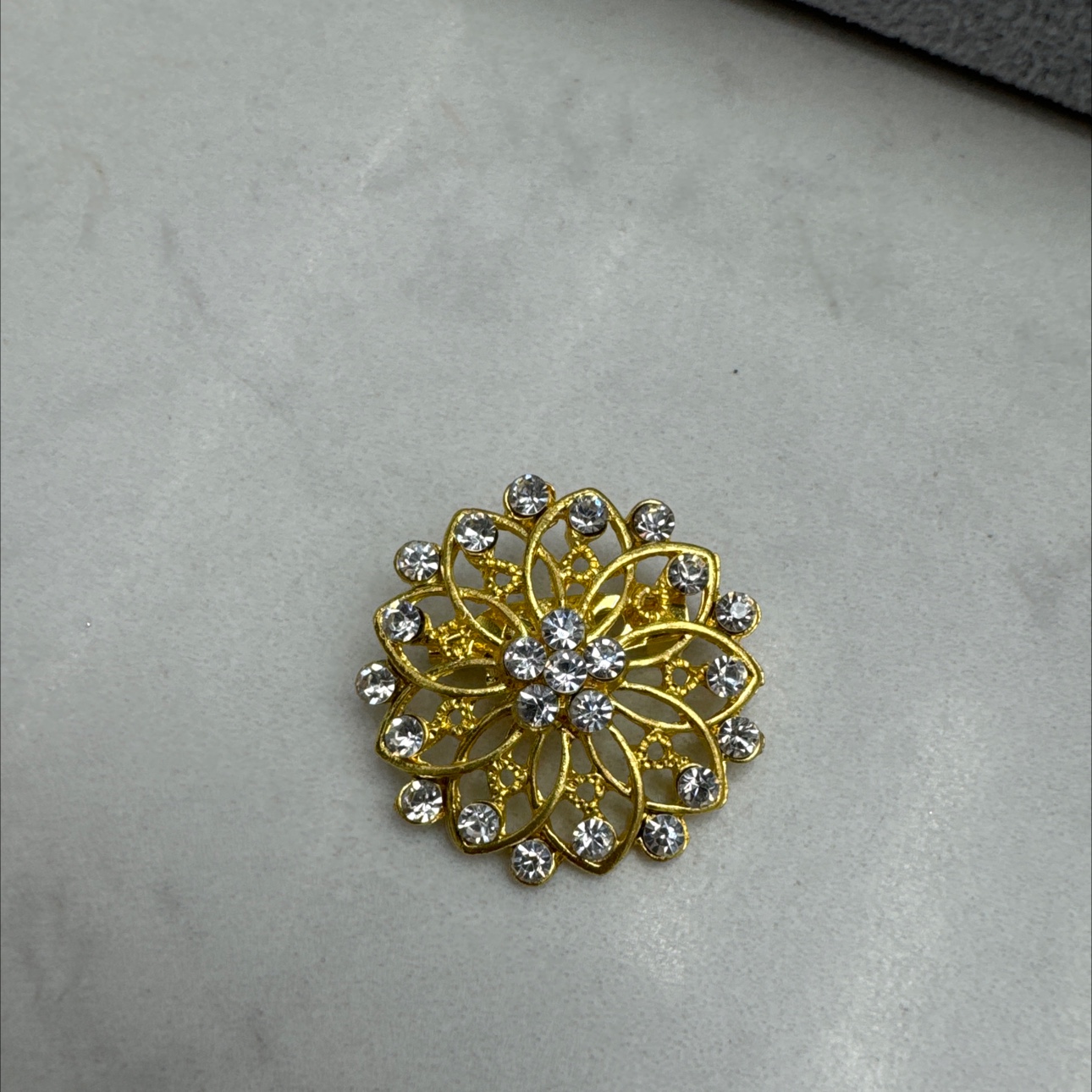 爆款韩版女装时尚潮流百搭仿金水钻圆胸针