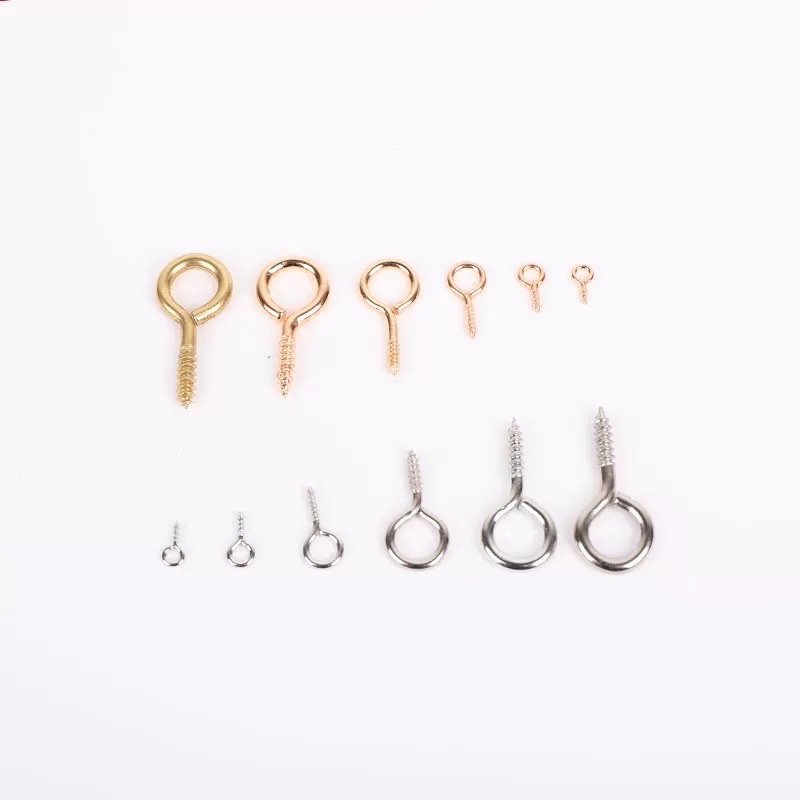 羊眼钉自攻螺丝钉带圈吊环挂钩吊坠diy钥匙玩具菩提金属配件实心葫芦纯黄铜ccb水钻密爪链铜葫芦摆件金包银详情图2