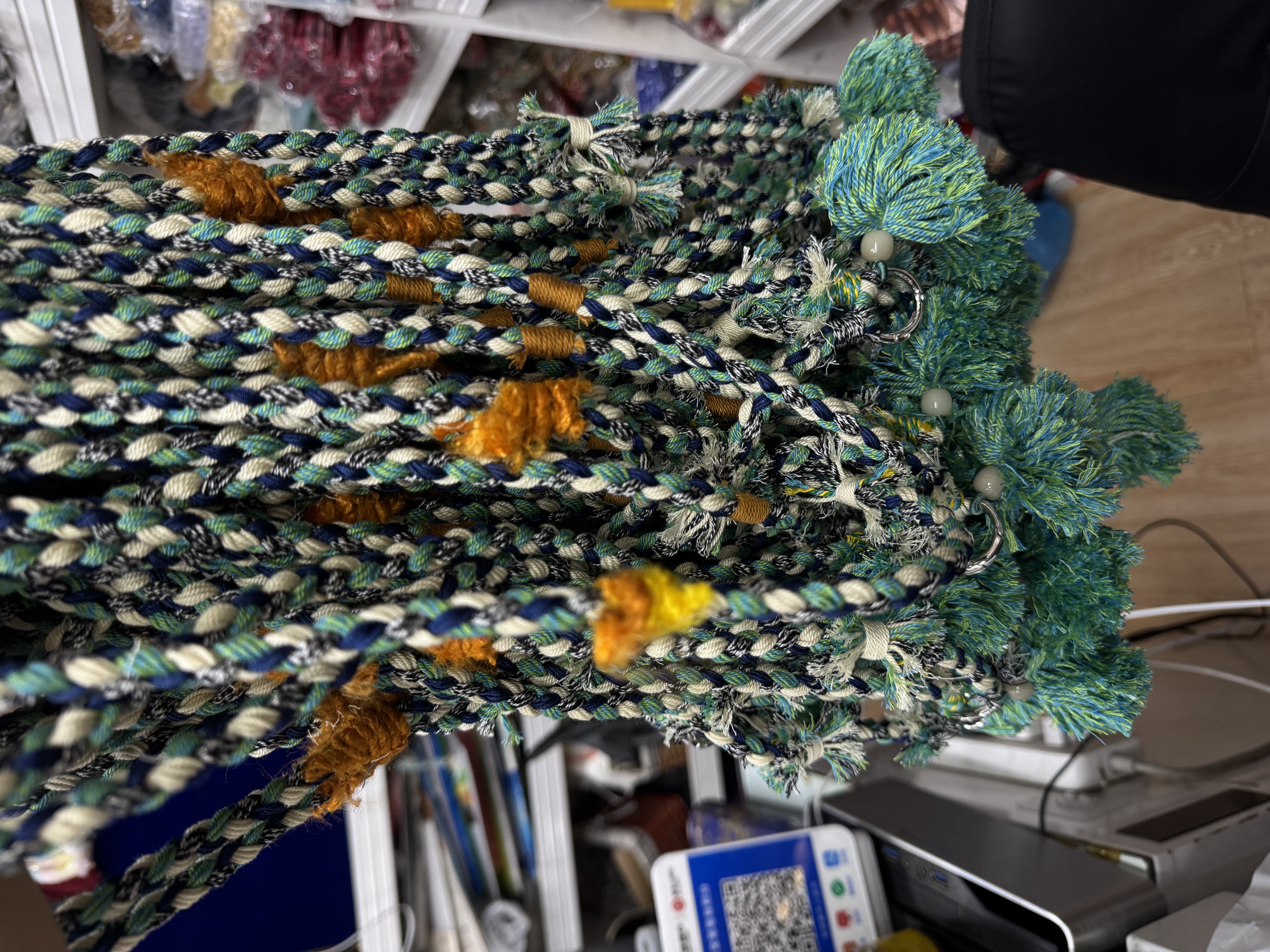 仿牛皮绳串珠线实心手工线弹力线织带针织毛线DIY编织材料细节图