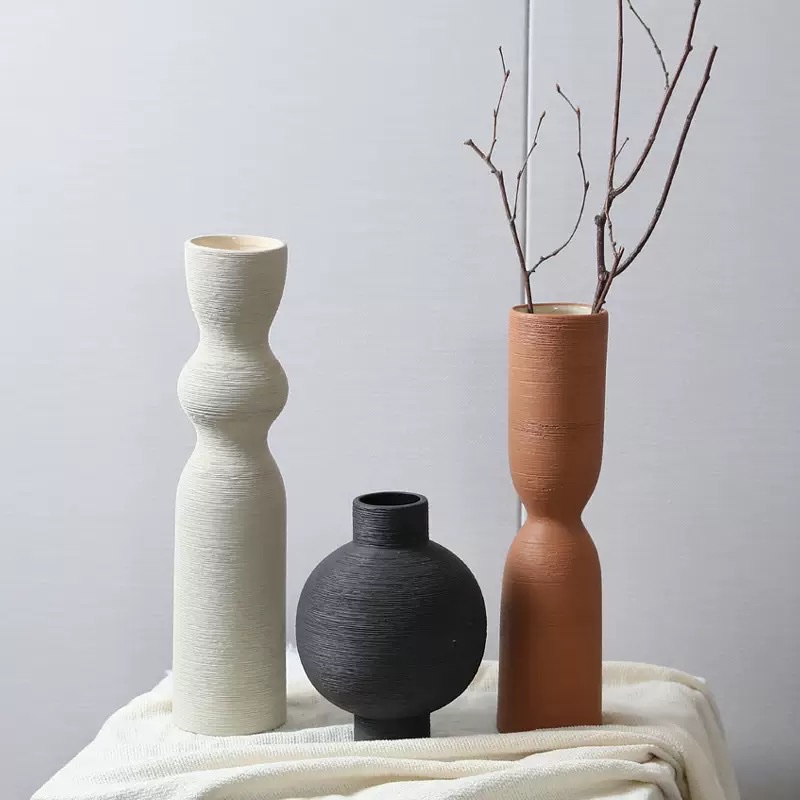 Wabi-sabi style colored brushed vase handicrafts Application Scenario