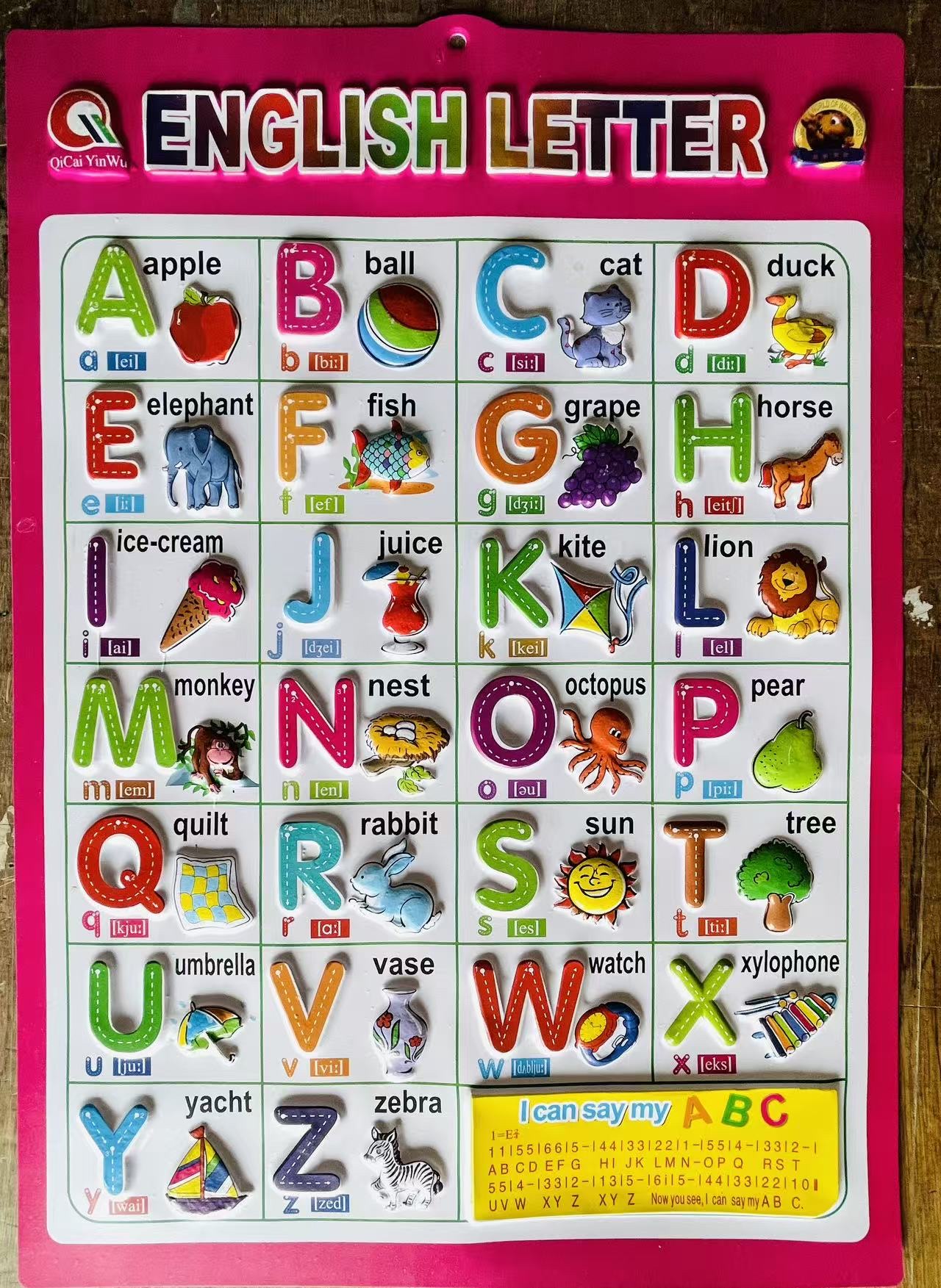 英文学习主题认知时间水果颜色动物身体儿童教育海报现货详情8