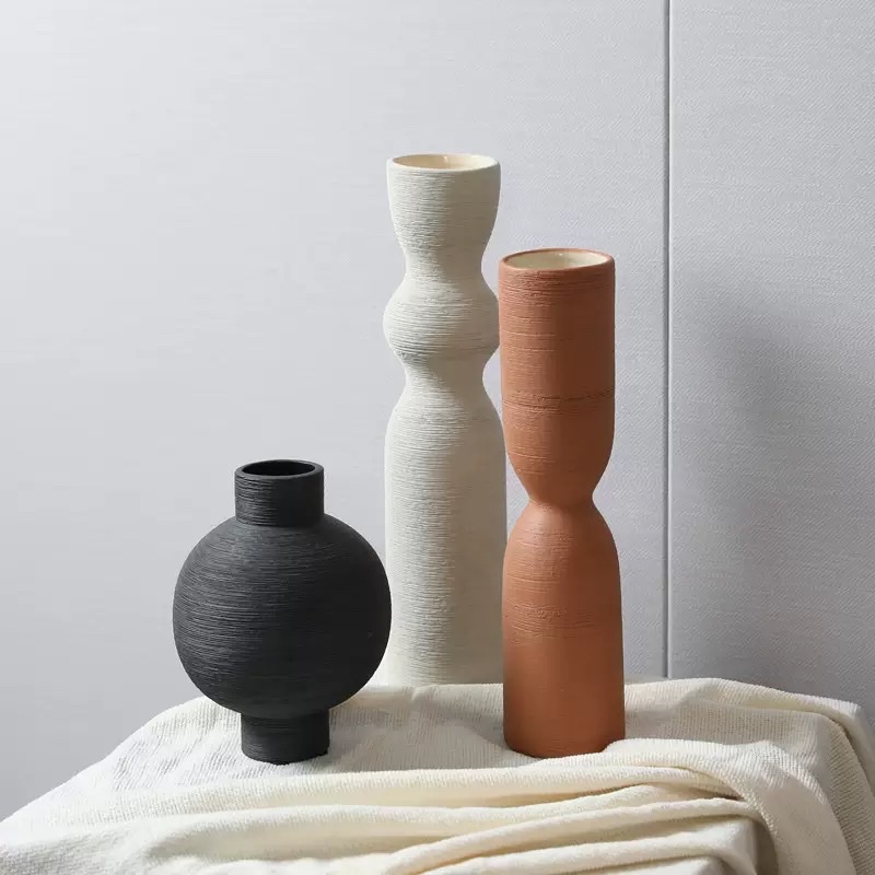 Wabi-sabi style colored brushed vase handicrafts Specification image