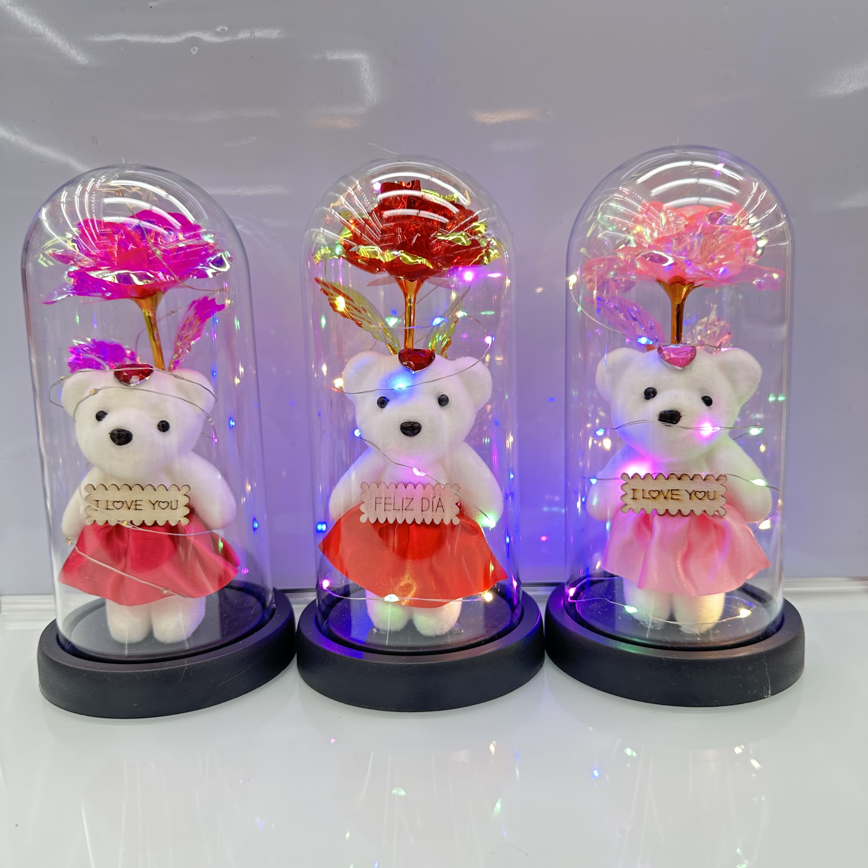 Glass-covered bear toy