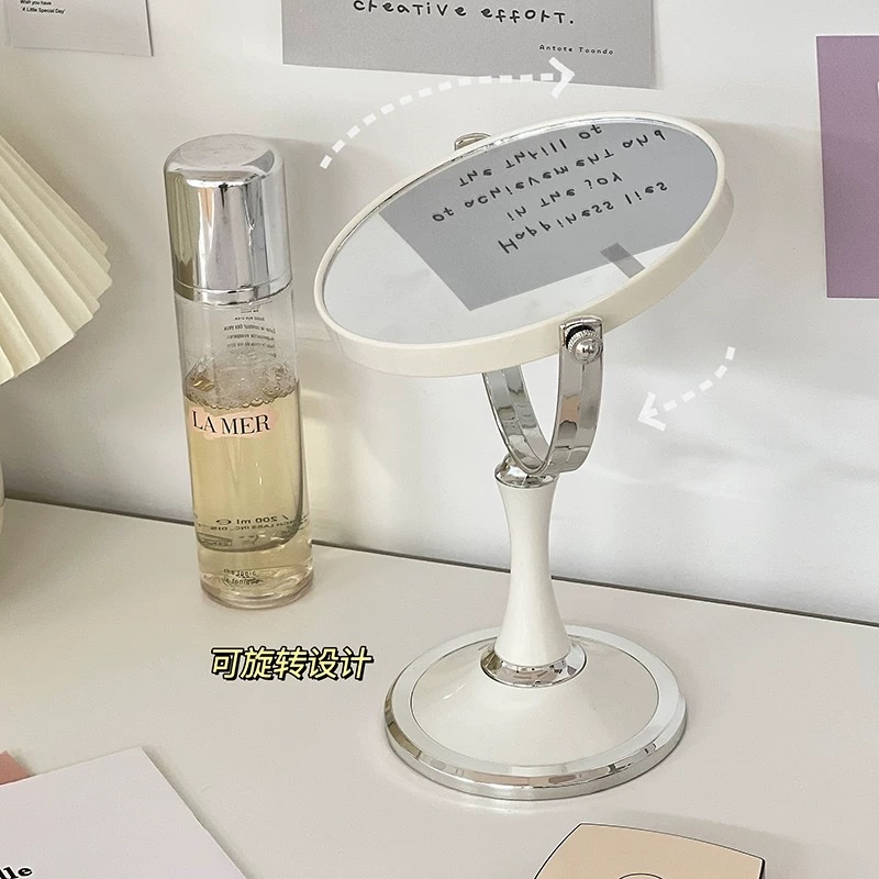 艾炫折叠化妆镜台式女桌面随身便携镜子宿舍用小号梳妆学生大号化妆镜家用桌上桌面台式梳妆台镜子办公室卧室梳妆镜学生宿舍放大细节图